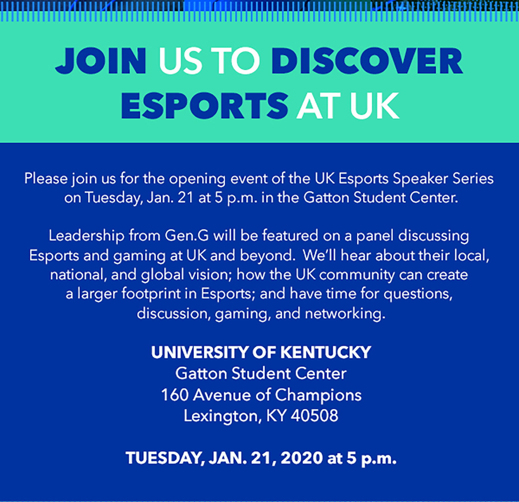 University of Kentucky Esports Announces Speaker Series